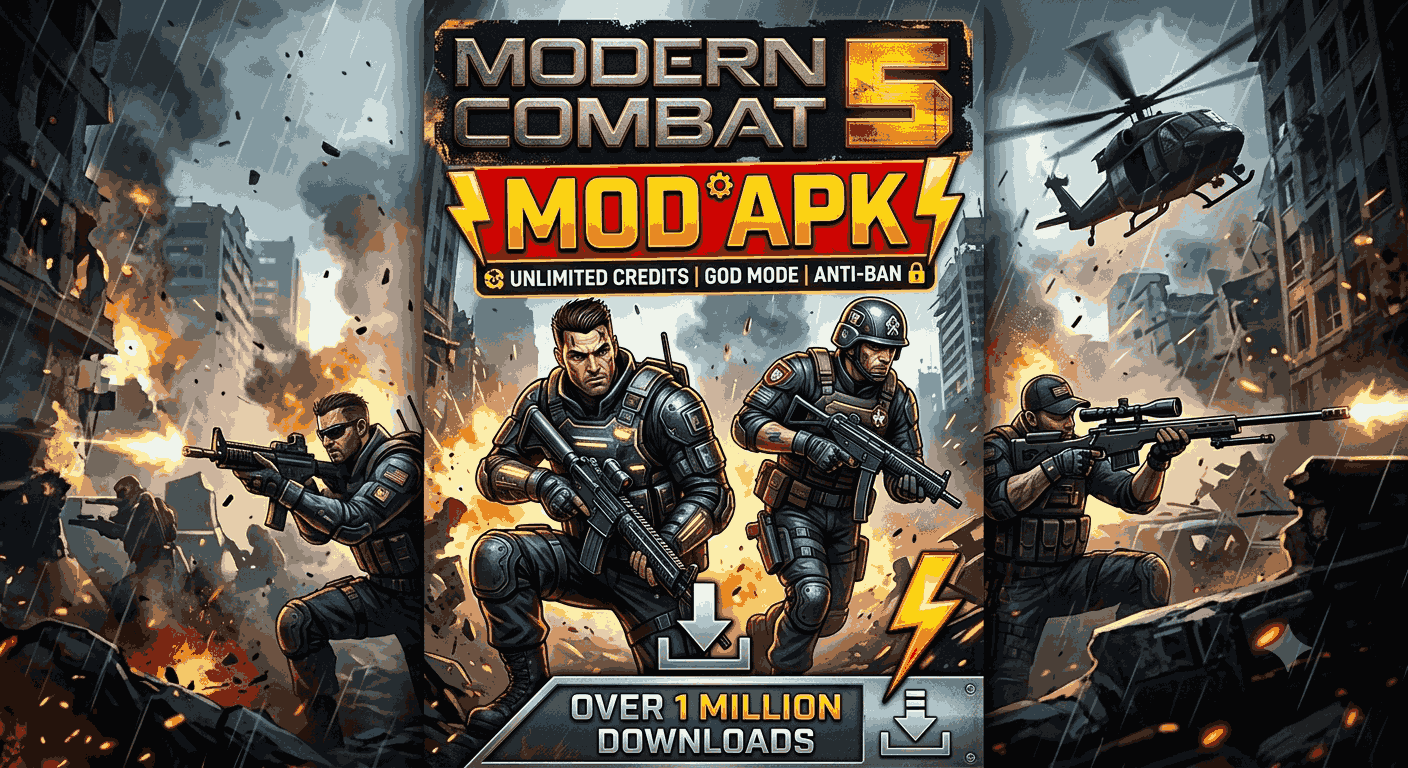 Modern Combat 5 MOD APK v6.0.10a Unlimited Money Anti-Ban God Mode - Digitalonhax.com