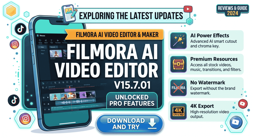 Latest Filmora MOD APK v15.7.01 (Pro Unlocked) Download
